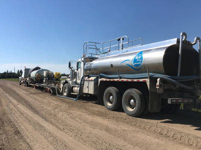 Blue Drop water hauling for Agriculture in Alberta