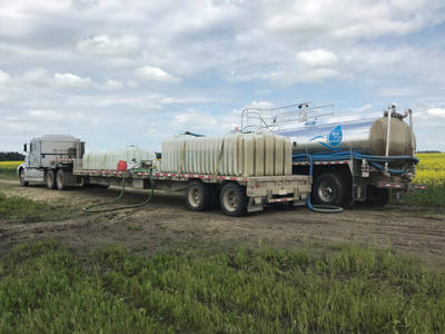 Blue Drop water hauling for Agriculture in Alberta