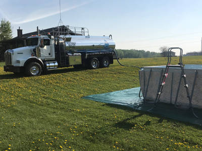 Blue Drop Water Service's offers pool and hot tub filling, as well as drinkable water